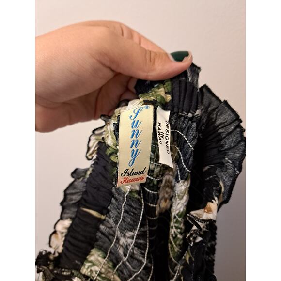 Women's Fairy Dress in Orchid Palms Black Bahama Beach Cover Sz M - Picture 5 of 5